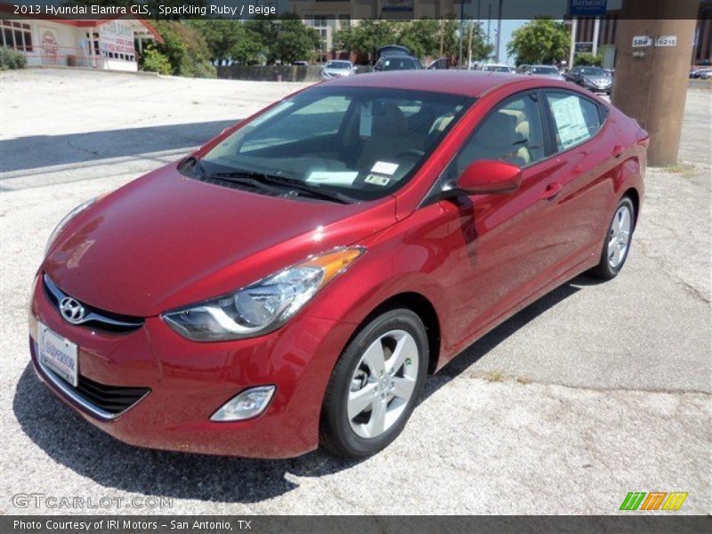 Sparkling Ruby / Beige 2013 Hyundai Elantra GLS