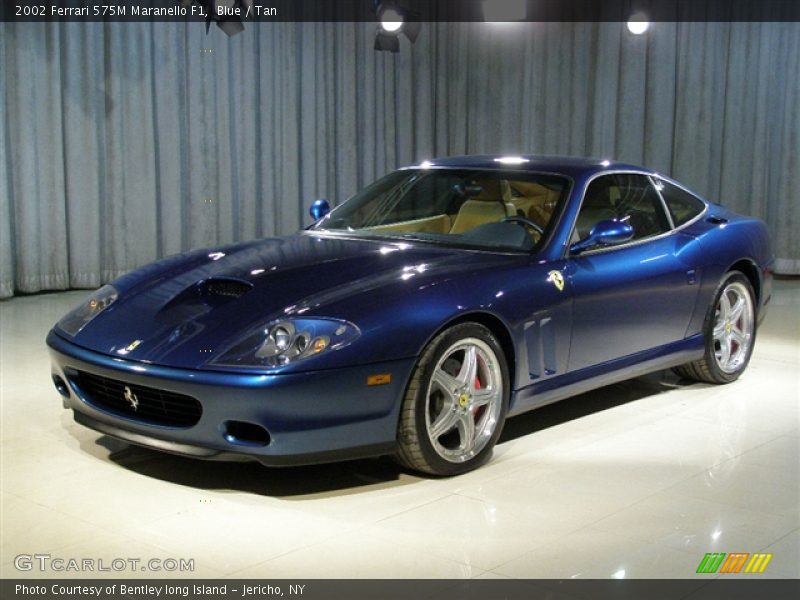 2002 Ferrari 575 Maranello F1, Blue / Tan, Front Left - 2002 Ferrari 575M Maranello F1