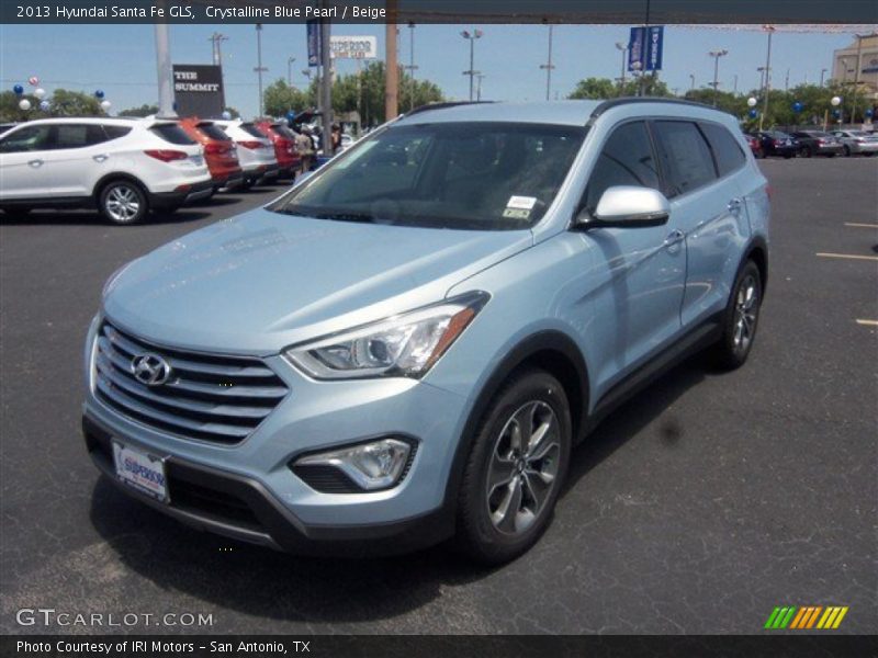 Crystalline Blue Pearl / Beige 2013 Hyundai Santa Fe GLS