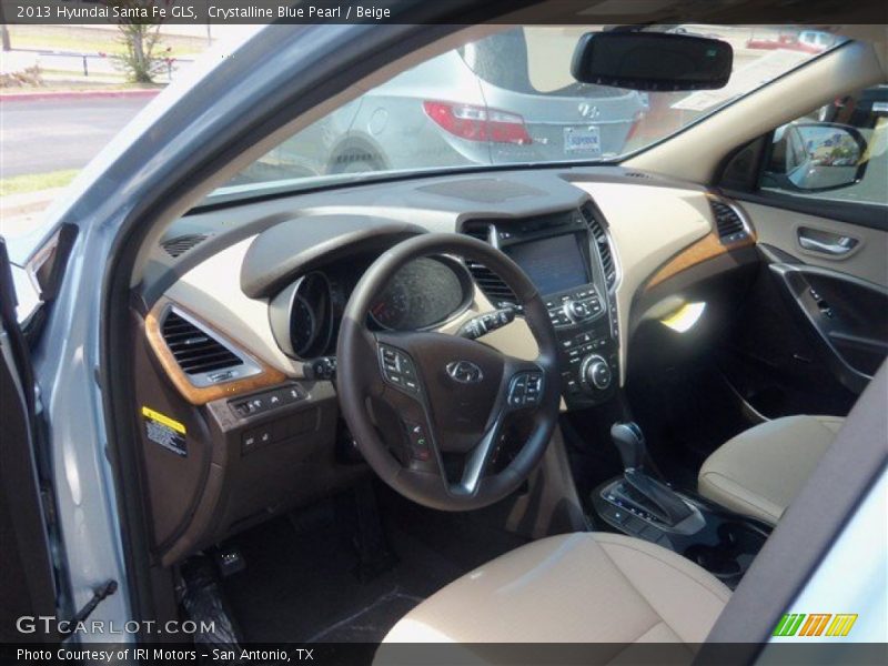 Crystalline Blue Pearl / Beige 2013 Hyundai Santa Fe GLS