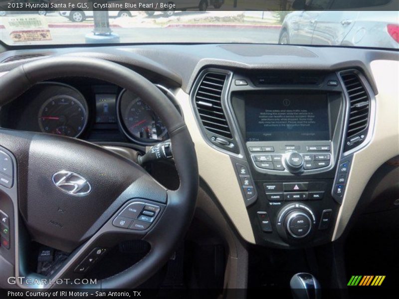 Crystalline Blue Pearl / Beige 2013 Hyundai Santa Fe GLS