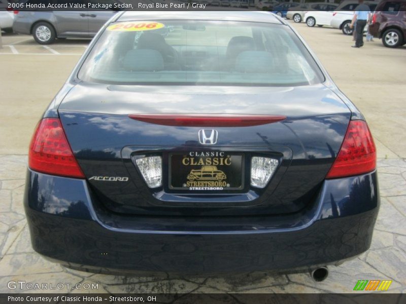 Royal Blue Pearl / Gray 2006 Honda Accord Value Package Sedan
