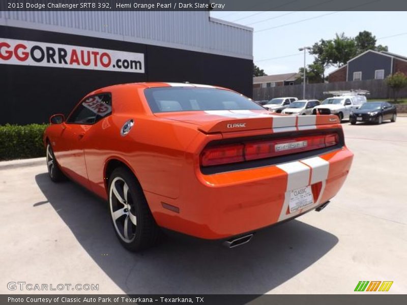 Hemi Orange Pearl / Dark Slate Gray 2013 Dodge Challenger SRT8 392