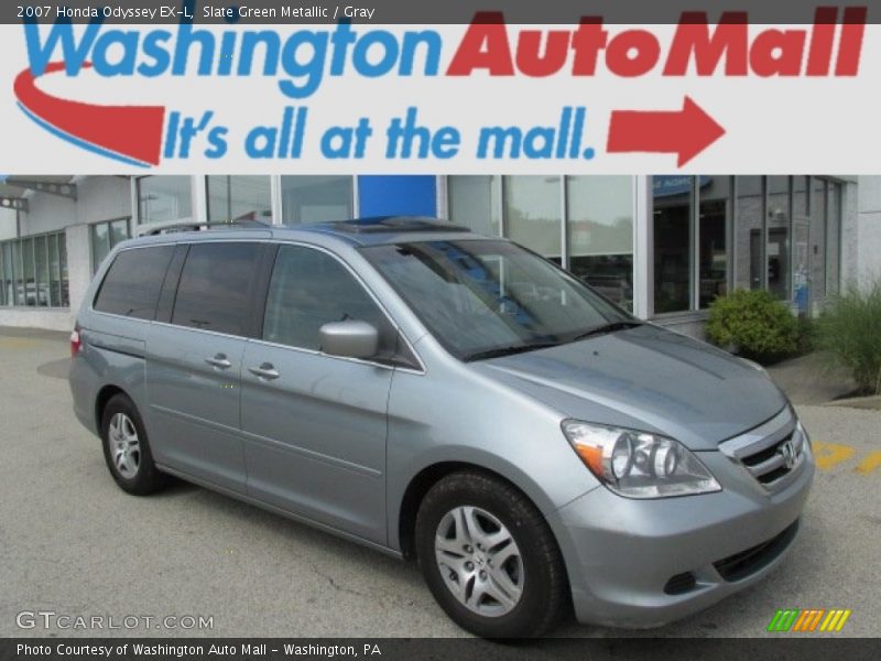 Slate Green Metallic / Gray 2007 Honda Odyssey EX-L