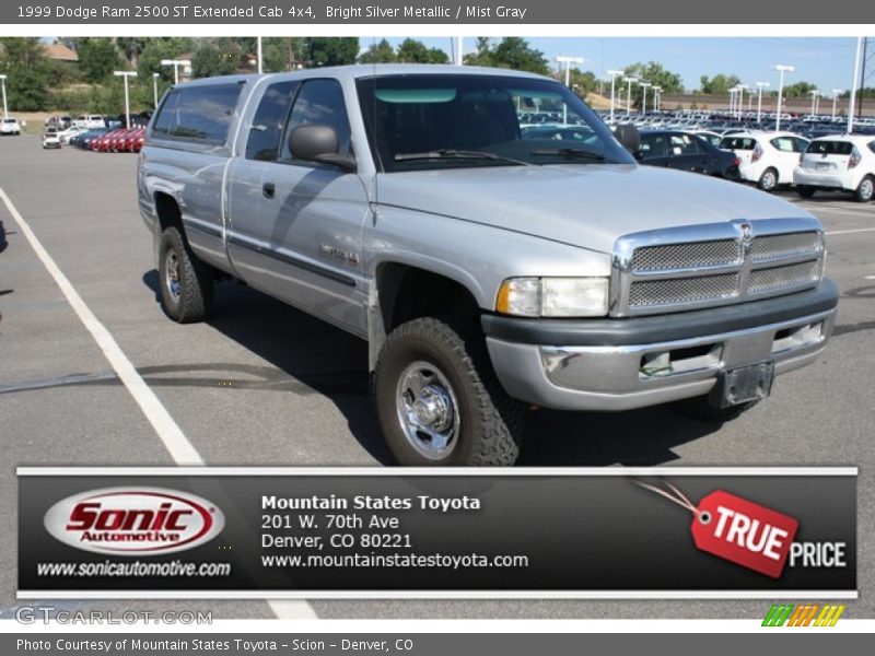 Bright Silver Metallic / Mist Gray 1999 Dodge Ram 2500 ST Extended Cab 4x4