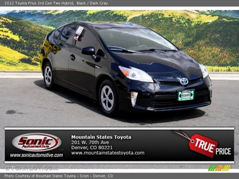 Black / Dark Gray 2012 Toyota Prius 3rd Gen Two Hybrid