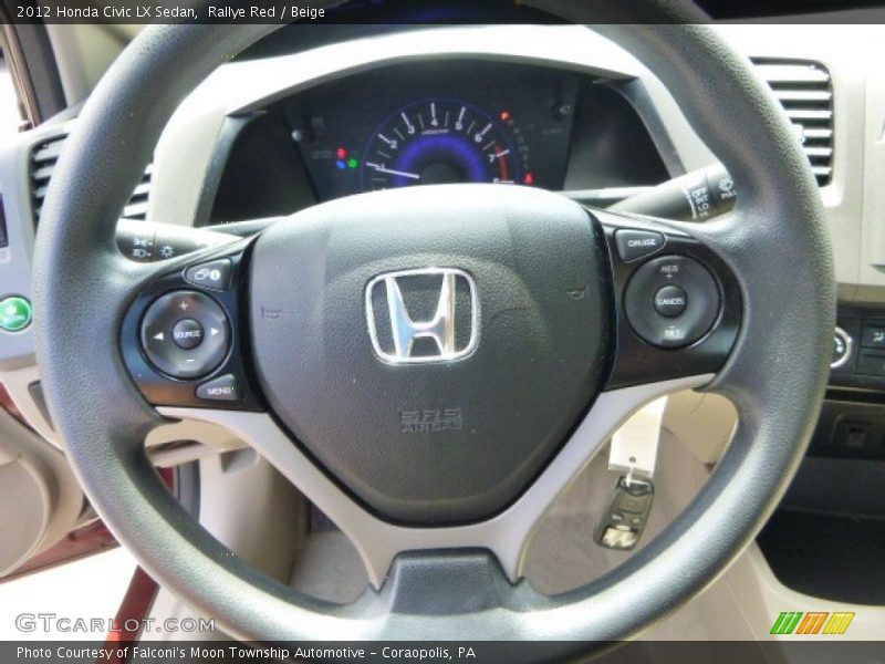 Rallye Red / Beige 2012 Honda Civic LX Sedan