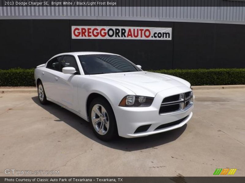 Bright White / Black/Light Frost Beige 2013 Dodge Charger SE
