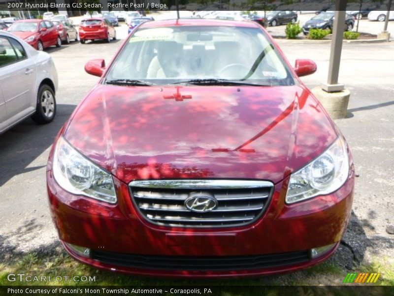 Redfire Pearl / Beige 2007 Hyundai Elantra GLS Sedan