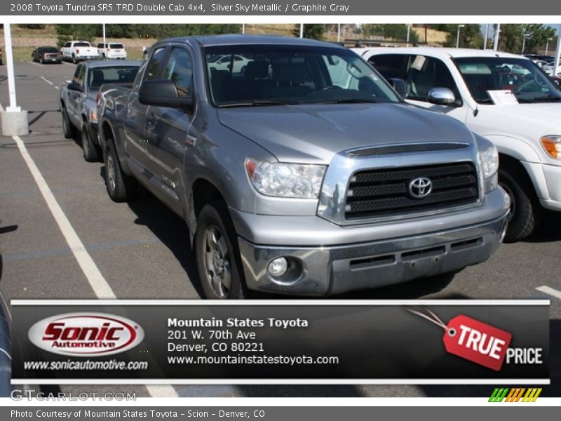 Silver Sky Metallic / Graphite Gray 2008 Toyota Tundra SR5 TRD Double Cab 4x4