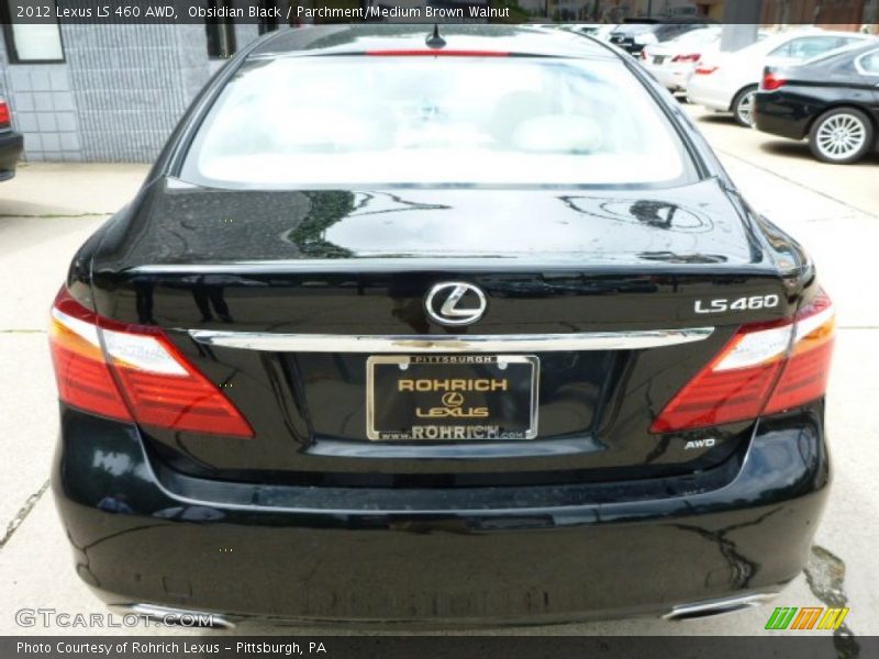 Obsidian Black / Parchment/Medium Brown Walnut 2012 Lexus LS 460 AWD