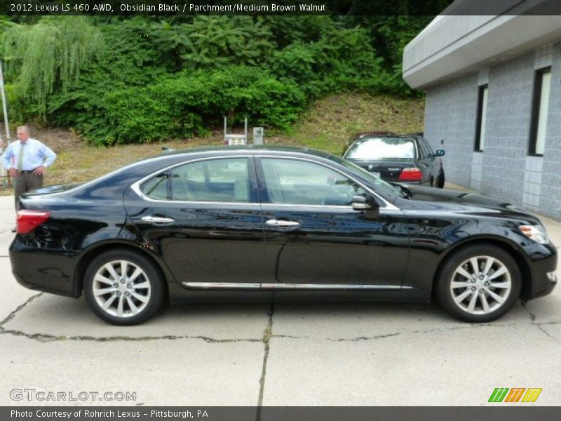 Obsidian Black / Parchment/Medium Brown Walnut 2012 Lexus LS 460 AWD