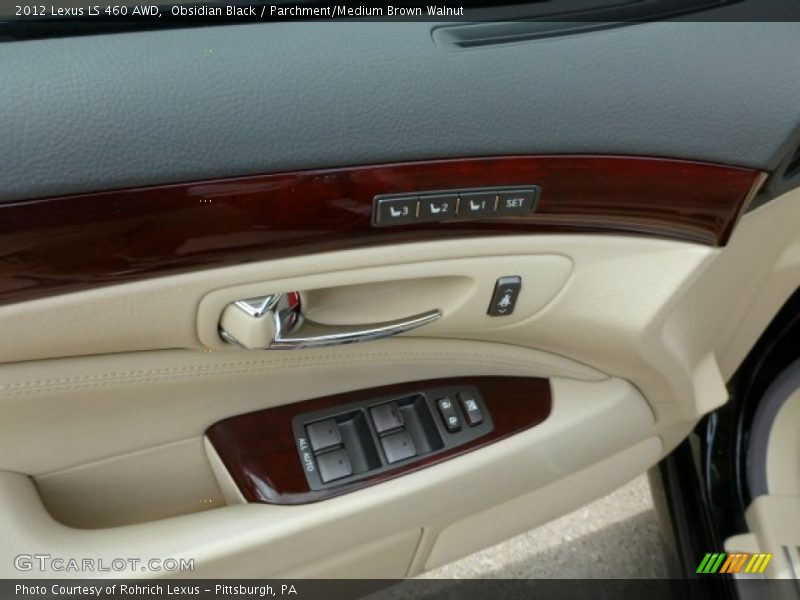 Obsidian Black / Parchment/Medium Brown Walnut 2012 Lexus LS 460 AWD