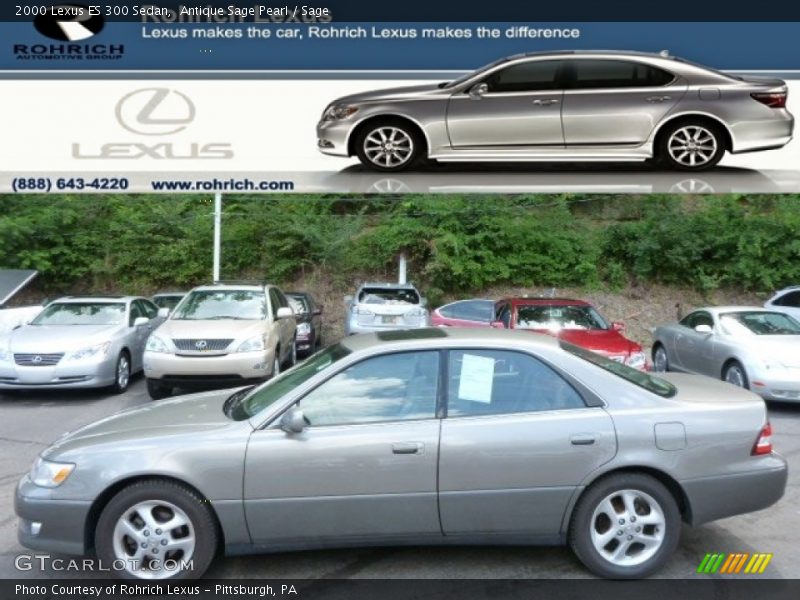 Antique Sage Pearl / Sage 2000 Lexus ES 300 Sedan