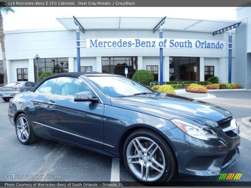 Steel Gray Metallic / Grey/Black 2014 Mercedes-Benz E 350 Cabriolet