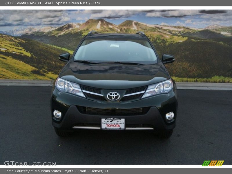 Spruce Green Mica / Black 2013 Toyota RAV4 XLE AWD