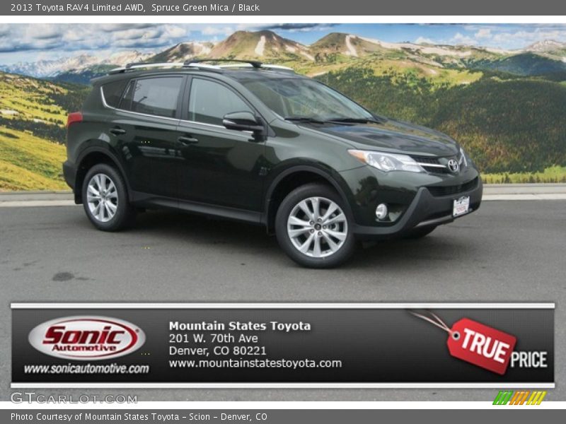 Spruce Green Mica / Black 2013 Toyota RAV4 Limited AWD