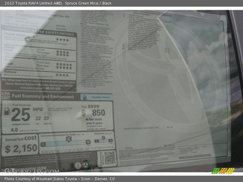 Spruce Green Mica / Black 2013 Toyota RAV4 Limited AWD