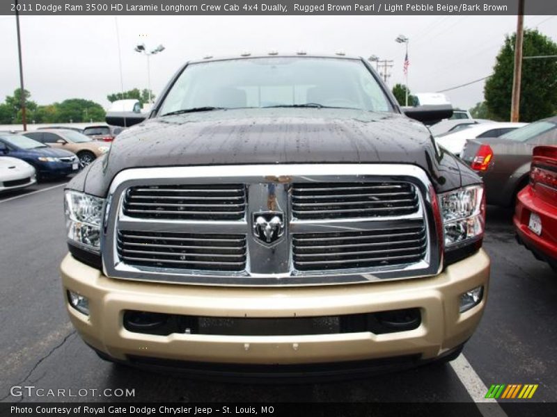 Rugged Brown Pearl / Light Pebble Beige/Bark Brown 2011 Dodge Ram 3500 HD Laramie Longhorn Crew Cab 4x4 Dually