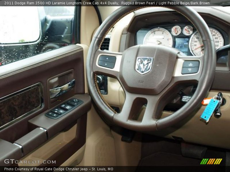 Rugged Brown Pearl / Light Pebble Beige/Bark Brown 2011 Dodge Ram 3500 HD Laramie Longhorn Crew Cab 4x4 Dually