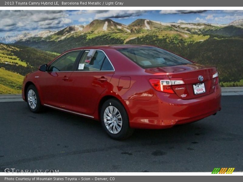 Barcelona Red Metallic / Light Gray 2013 Toyota Camry Hybrid LE