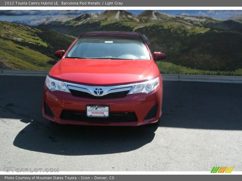 Barcelona Red Metallic / Light Gray 2013 Toyota Camry Hybrid LE