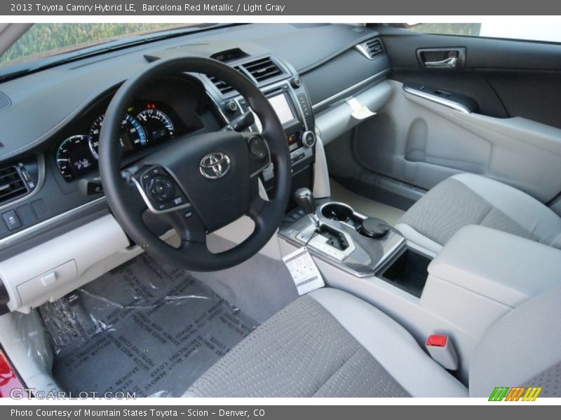 Barcelona Red Metallic / Light Gray 2013 Toyota Camry Hybrid LE