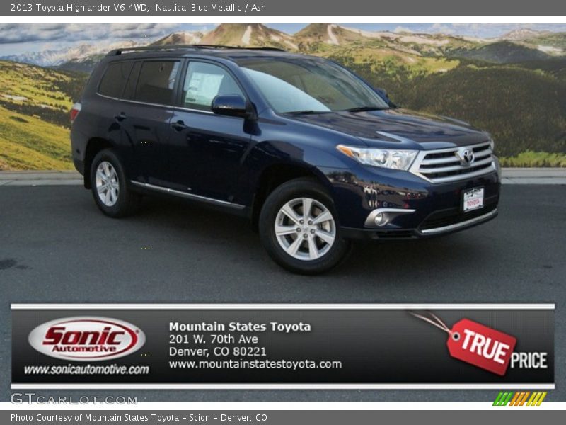 Nautical Blue Metallic / Ash 2013 Toyota Highlander V6 4WD