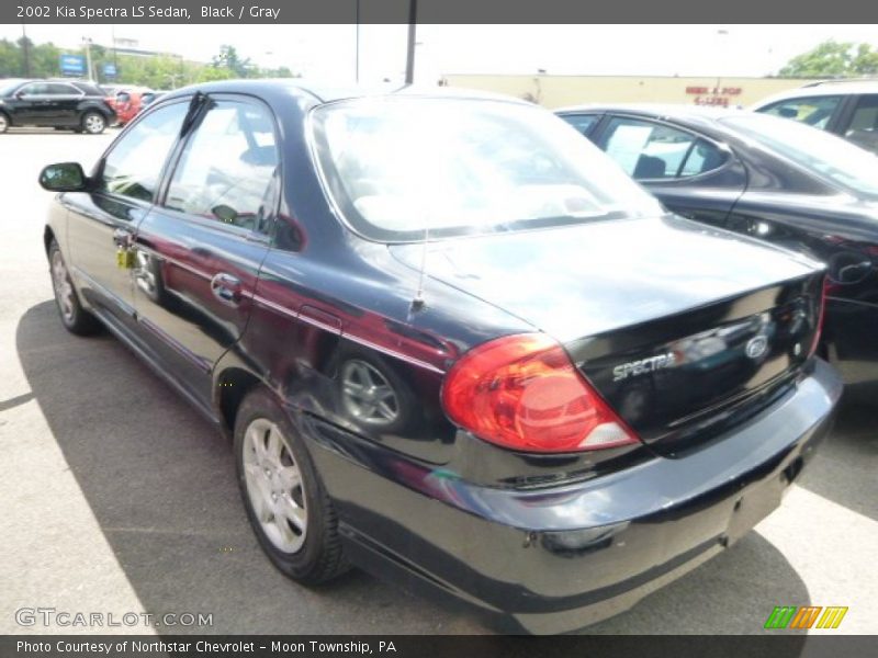 Black / Gray 2002 Kia Spectra LS Sedan