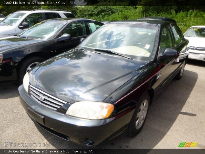 Black / Gray 2002 Kia Spectra LS Sedan