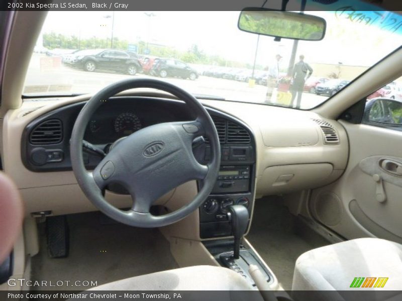 Black / Gray 2002 Kia Spectra LS Sedan