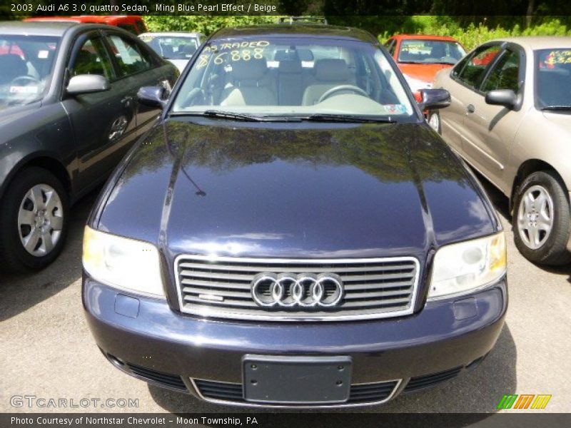 Ming Blue Pearl Effect / Beige 2003 Audi A6 3.0 quattro Sedan