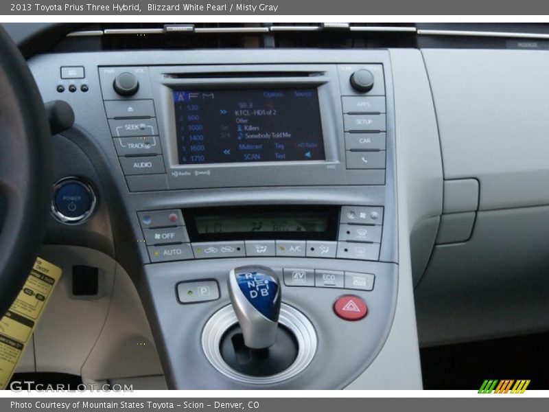 Blizzard White Pearl / Misty Gray 2013 Toyota Prius Three Hybrid