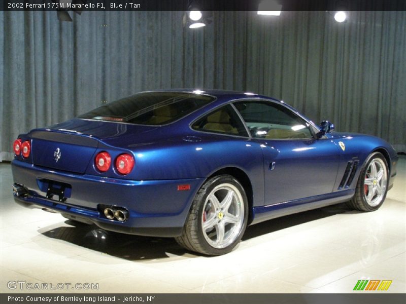 2002 Ferrari 575 Maranello F1, Blue / Tan, Back Right - 2002 Ferrari 575M Maranello F1