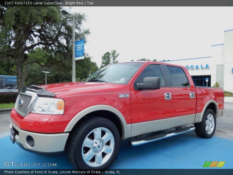 Bright Red / Tan 2007 Ford F150 Lariat SuperCrew