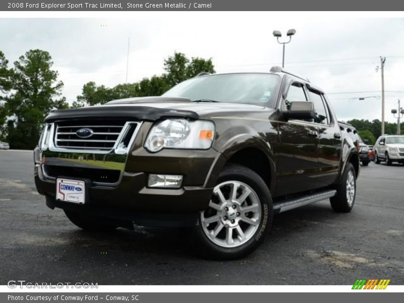 Stone Green Metallic / Camel 2008 Ford Explorer Sport Trac Limited