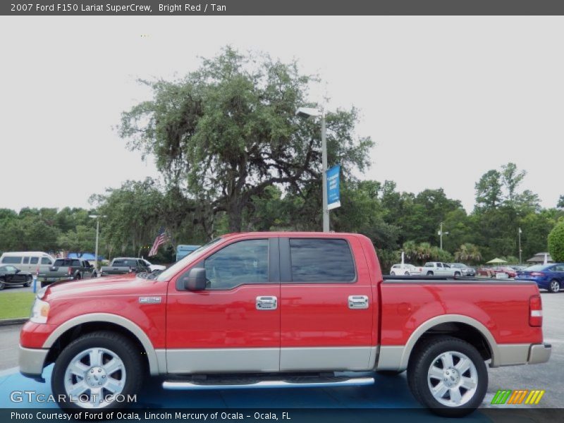 Bright Red / Tan 2007 Ford F150 Lariat SuperCrew