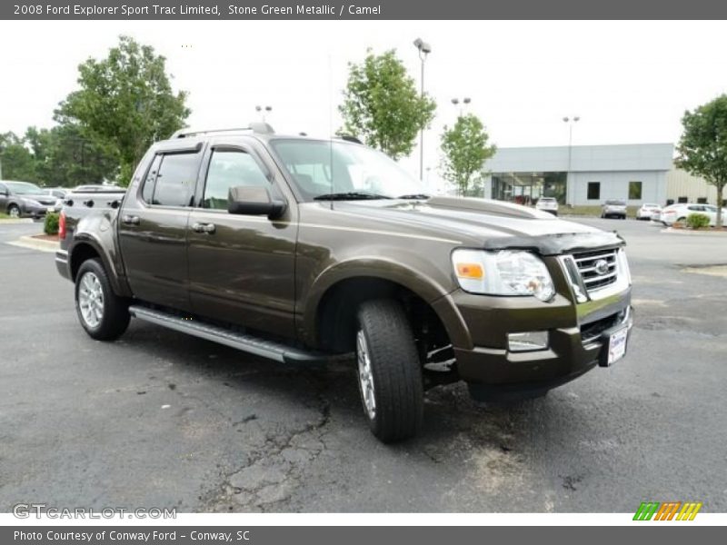 Stone Green Metallic / Camel 2008 Ford Explorer Sport Trac Limited