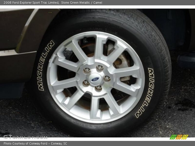 Stone Green Metallic / Camel 2008 Ford Explorer Sport Trac Limited
