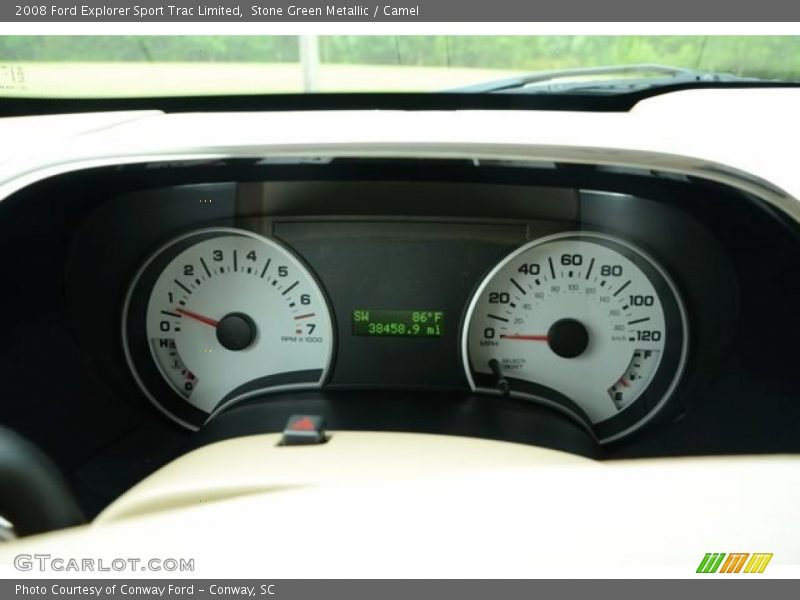 Stone Green Metallic / Camel 2008 Ford Explorer Sport Trac Limited