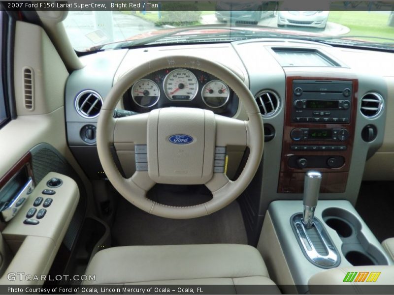Bright Red / Tan 2007 Ford F150 Lariat SuperCrew