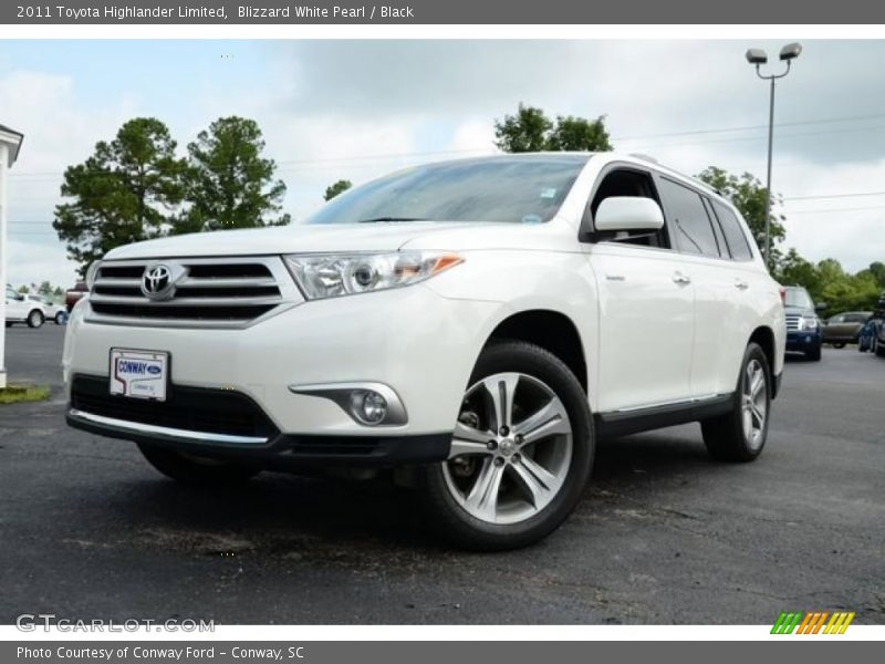 Blizzard White Pearl / Black 2011 Toyota Highlander Limited