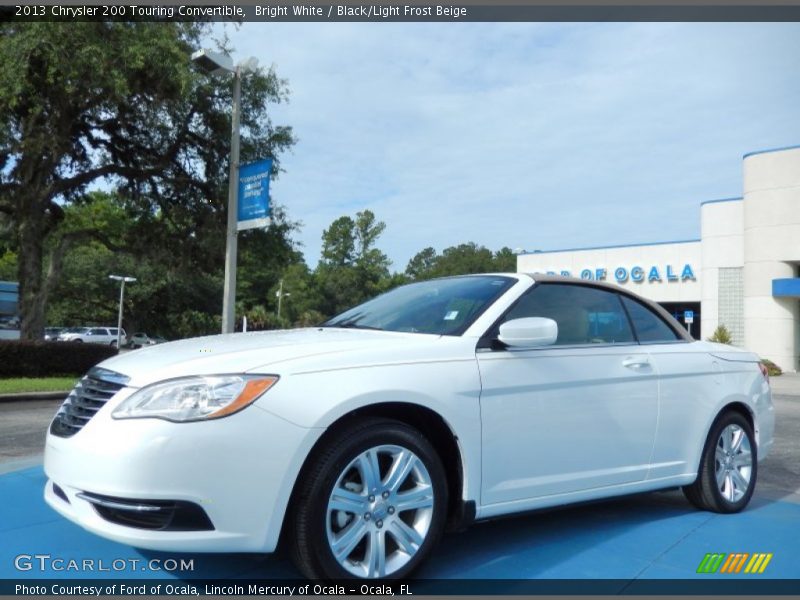 Bright White / Black/Light Frost Beige 2013 Chrysler 200 Touring Convertible