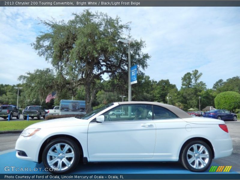 Bright White / Black/Light Frost Beige 2013 Chrysler 200 Touring Convertible