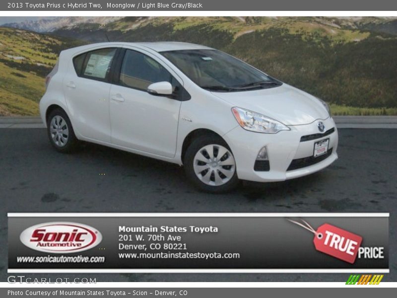 Moonglow / Light Blue Gray/Black 2013 Toyota Prius c Hybrid Two