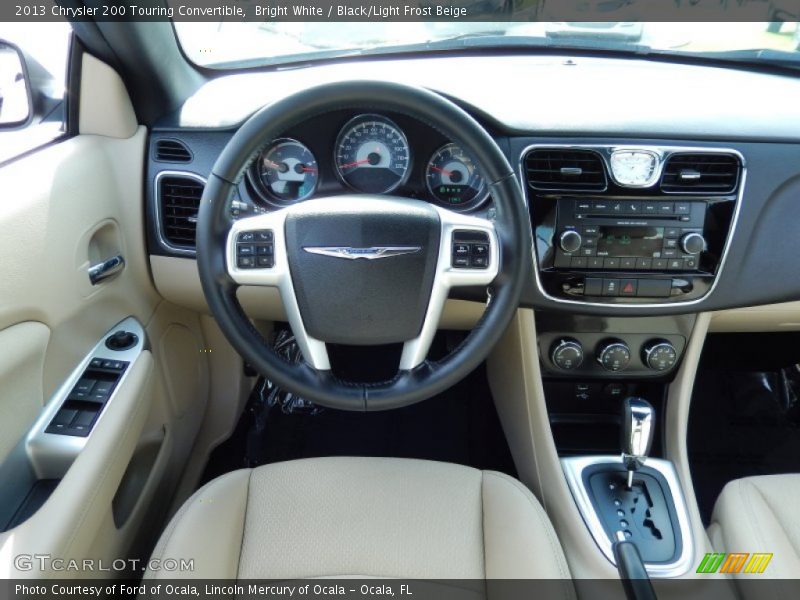 Bright White / Black/Light Frost Beige 2013 Chrysler 200 Touring Convertible