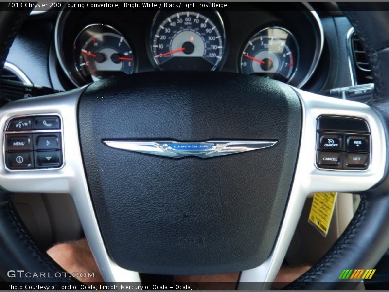 Bright White / Black/Light Frost Beige 2013 Chrysler 200 Touring Convertible