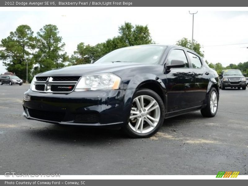 Blackberry Pearl / Black/Light Frost Beige 2012 Dodge Avenger SE V6