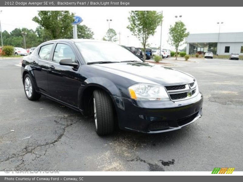 Blackberry Pearl / Black/Light Frost Beige 2012 Dodge Avenger SE V6