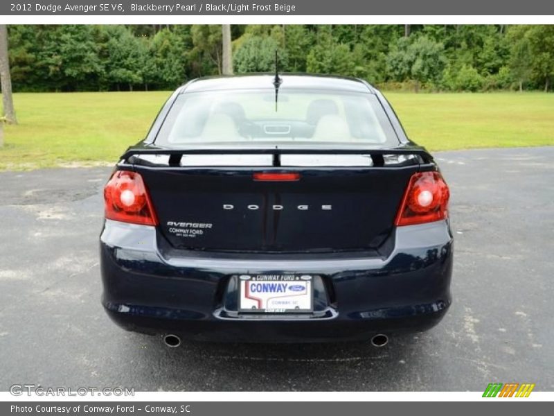 Blackberry Pearl / Black/Light Frost Beige 2012 Dodge Avenger SE V6